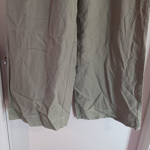 Women's Tribal Linen Blend Ankle Wide Leg Draw String Pant Size P/S NWT - Picture 2 of 9